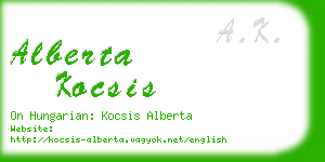alberta kocsis business card